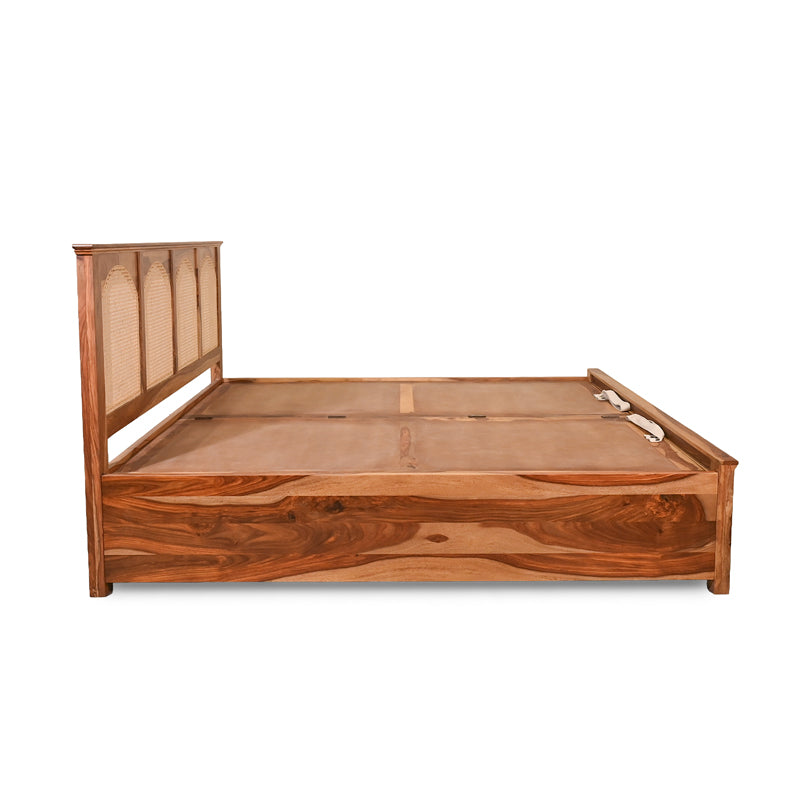 Velario Solid Sheesham Wood Bed with Storage