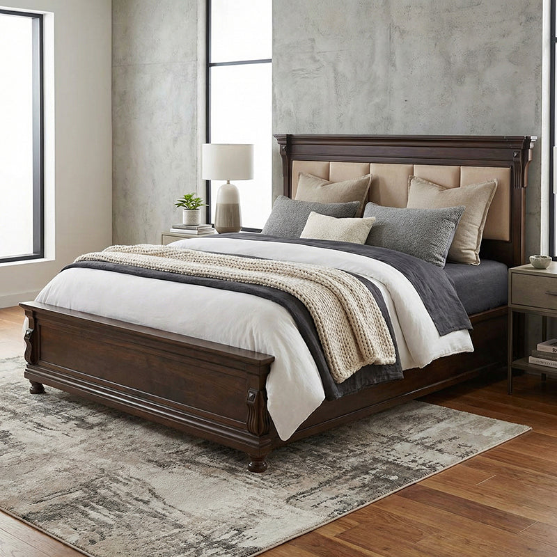 Sandon Solid Sheesham Wood Bed with Storage