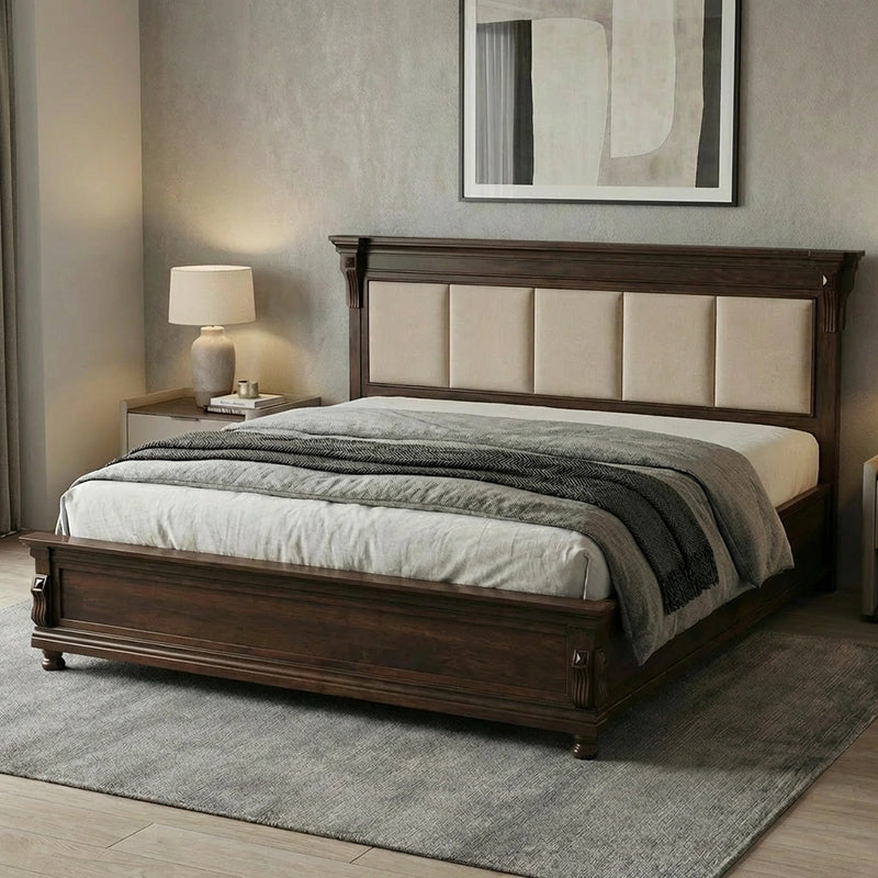 Sandon Solid Sheesham Wood Bed with Storage