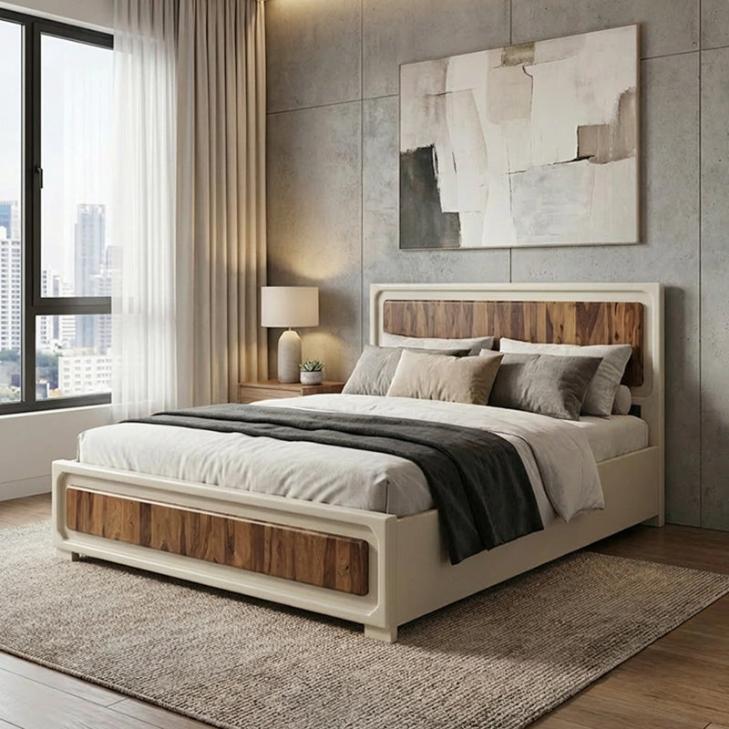 Advaya Solid Mango Wood Bed with Storage