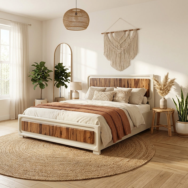 Advaya Solid Mango Wood Bed with Storage