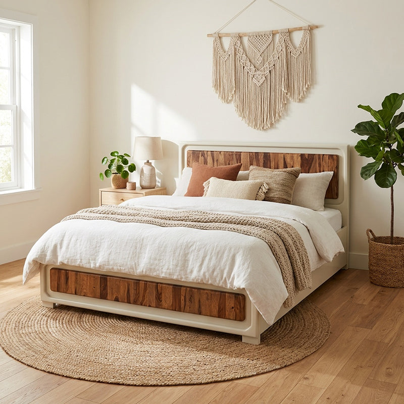 Advaya Solid Mango Wood Bed with Storage