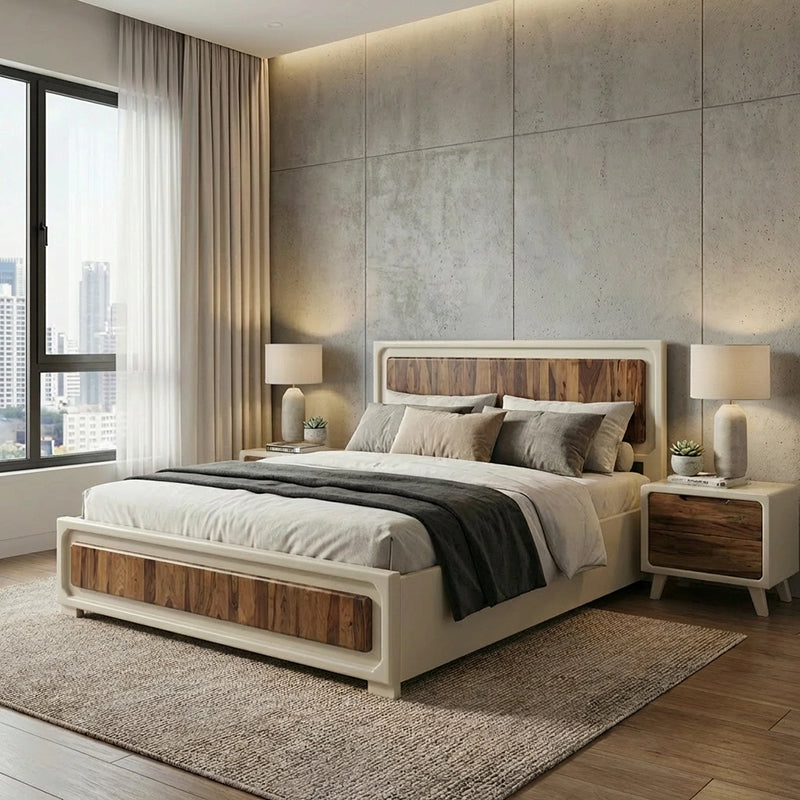 Advaya Solid Mango Wood Bed with Storage