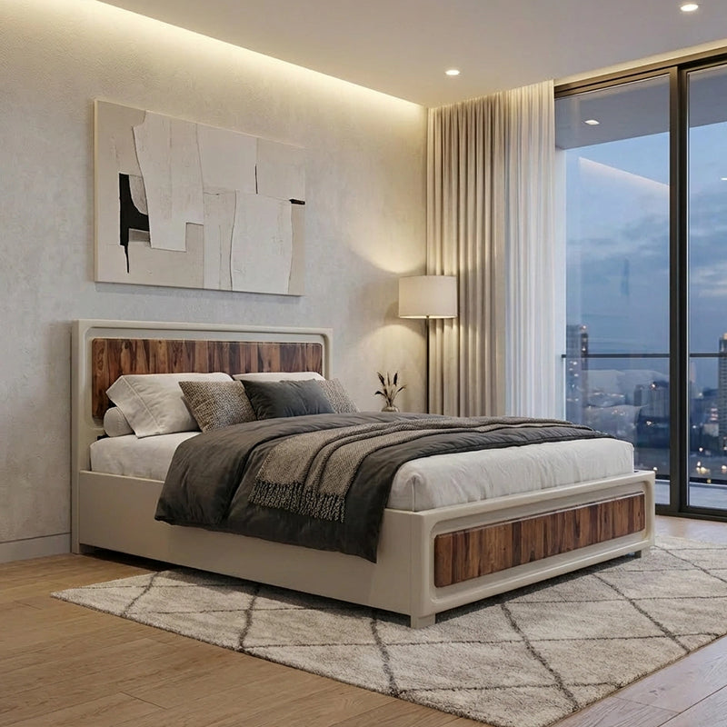 Advaya Solid Mango Wood Bed with Storage