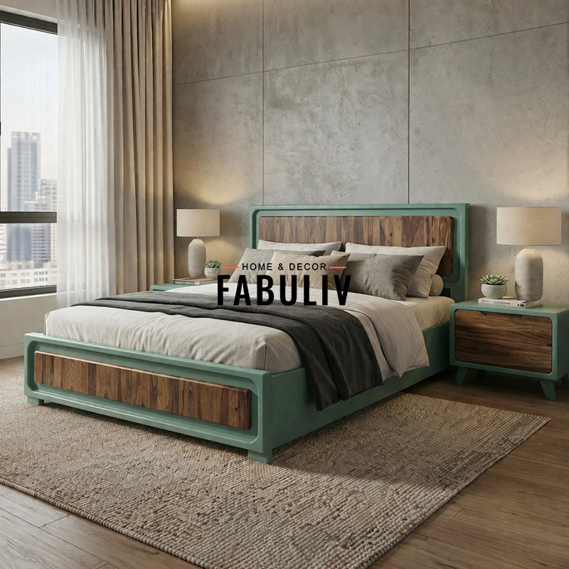 Advaya Solid Mango Wood Bed with Storage