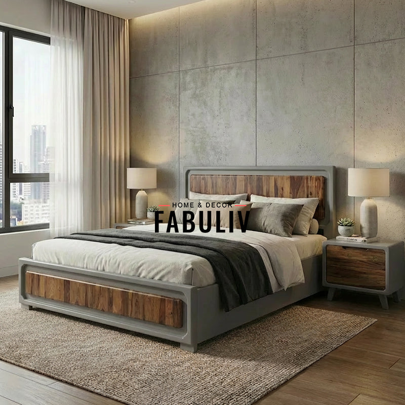 Advaya Solid Mango Wood Bed with Storage