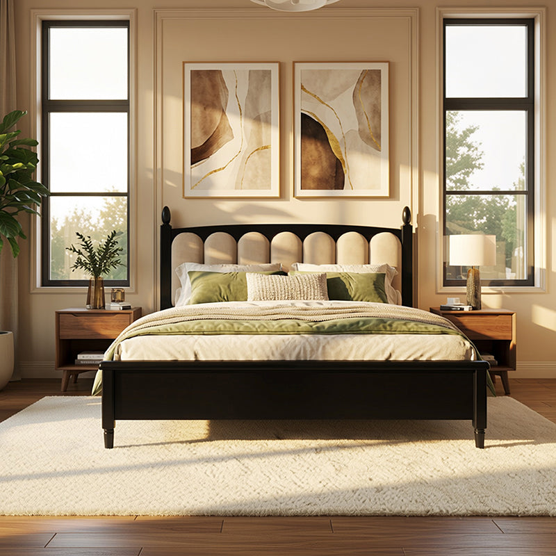 Aurelia Solid Wood Bed in Black Colour