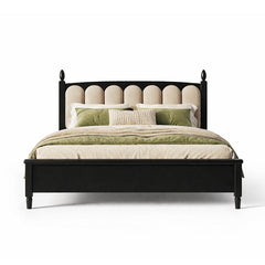 Aurelia Solid Wood Bed in Black Colour