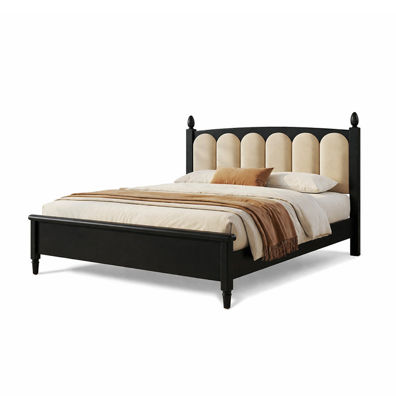 Aurelia Solid Wood Bed in Black Colour