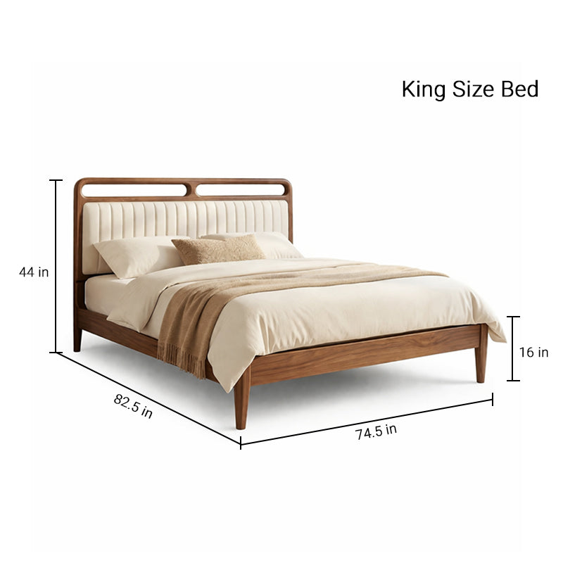 Elowen Sheesham Wood Bed with Upholstery