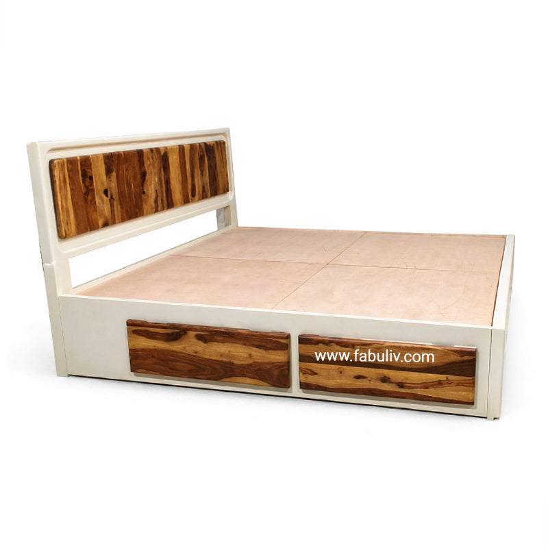 Advaya Solid Mango Wood Bed with Drawer Storage