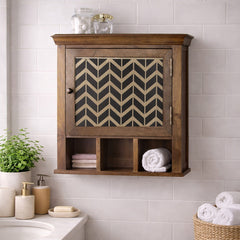 Solid Wood hand Painted Bathroom Cabinet in 2 Sizes