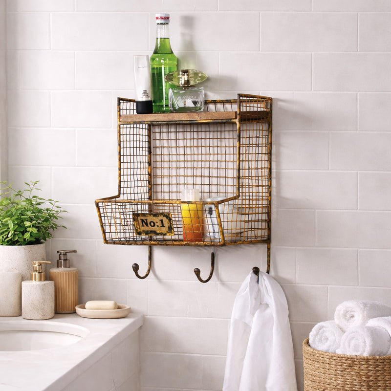 Industrial Vintage Bath Shelf