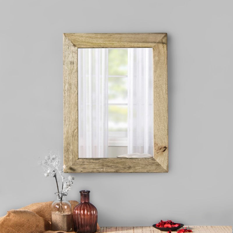 Solid Wood Natural Bathroom Mirror