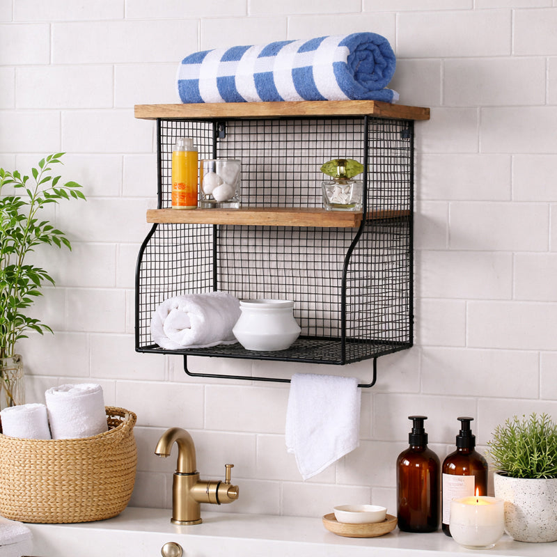 Modern Farmhouse Bath Wall Shelf