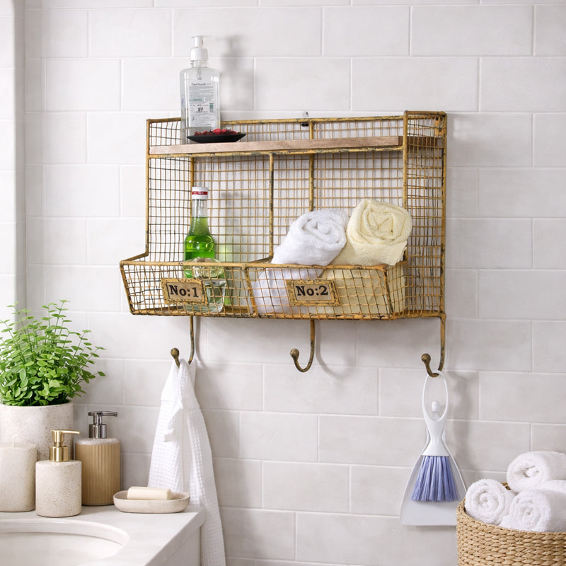 Modern Industrial Bath Wall Shelf