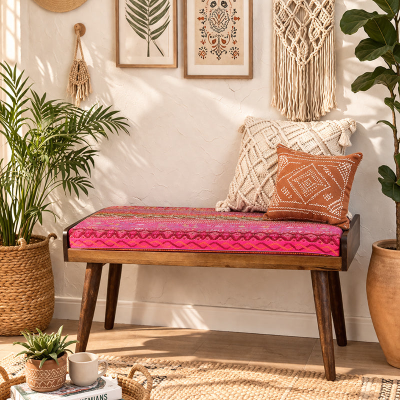 Ethnic Solid Wood Bench
