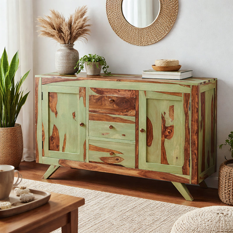 Pansy Solid Wood Cabinet in 2 Tone Finish