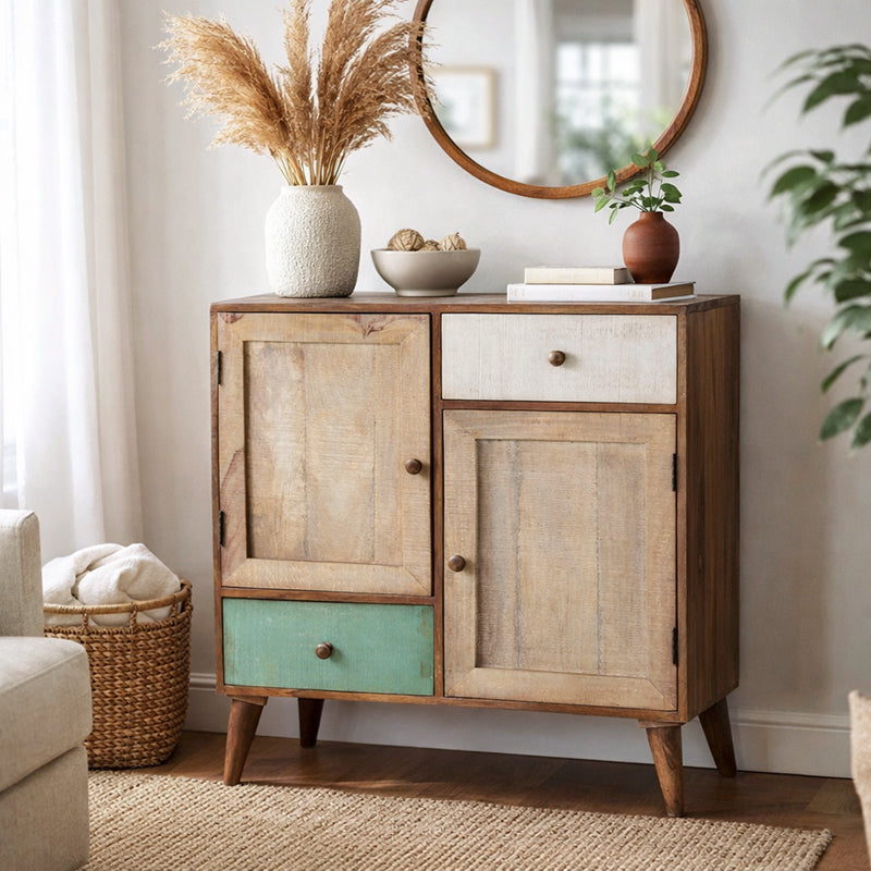 Edgar Solid Wood Cabinet in Vintage Finish