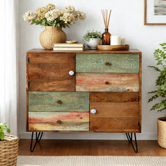 Viggo Solid Wood Hand Carved Cabinet