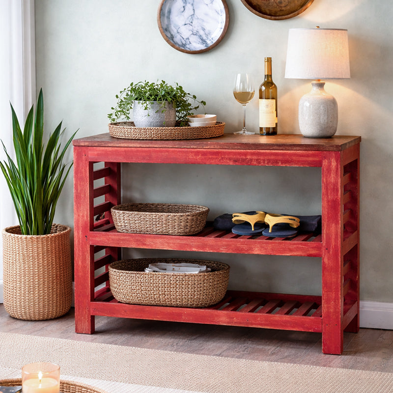 Vintage Red Shoe Cabinet