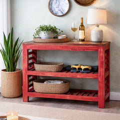 Vintage Red Shoe Cabinet