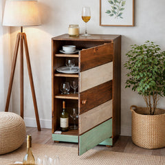 Olive Solid Wood Cabinet with Door