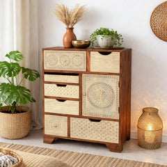 Dravidian Hand Carved Solid Wood Cabinet