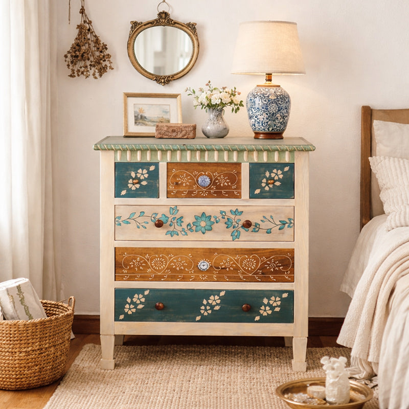 Arlen Hand Painted Cabinet in Vintage White Colour