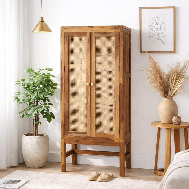 Edward Sheesham 2 Door Tall Cabinet and Sideboard