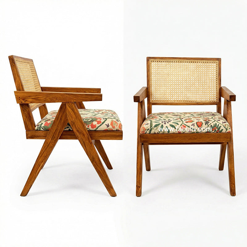 Tiziana Sheesham Wood Table with 6 Maestro Chairs - 6 Seater Dining Set