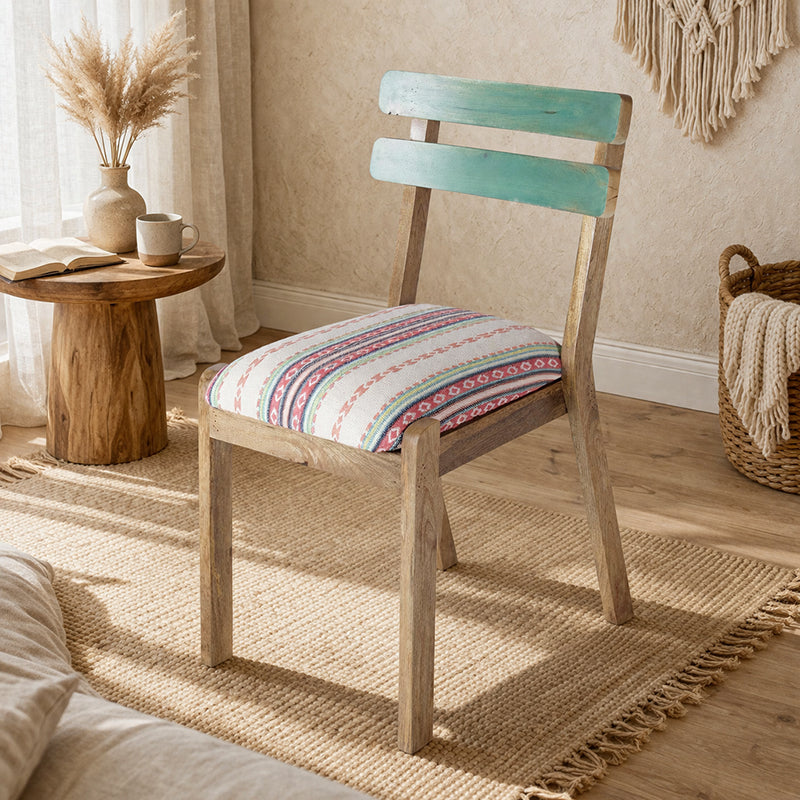 Faelyn Solid Wood Chair with Hand Woven Upholstery