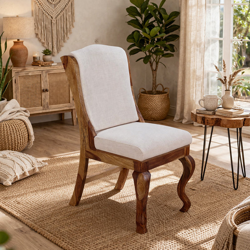 Nicole Solid Wood Chair with Upholstery