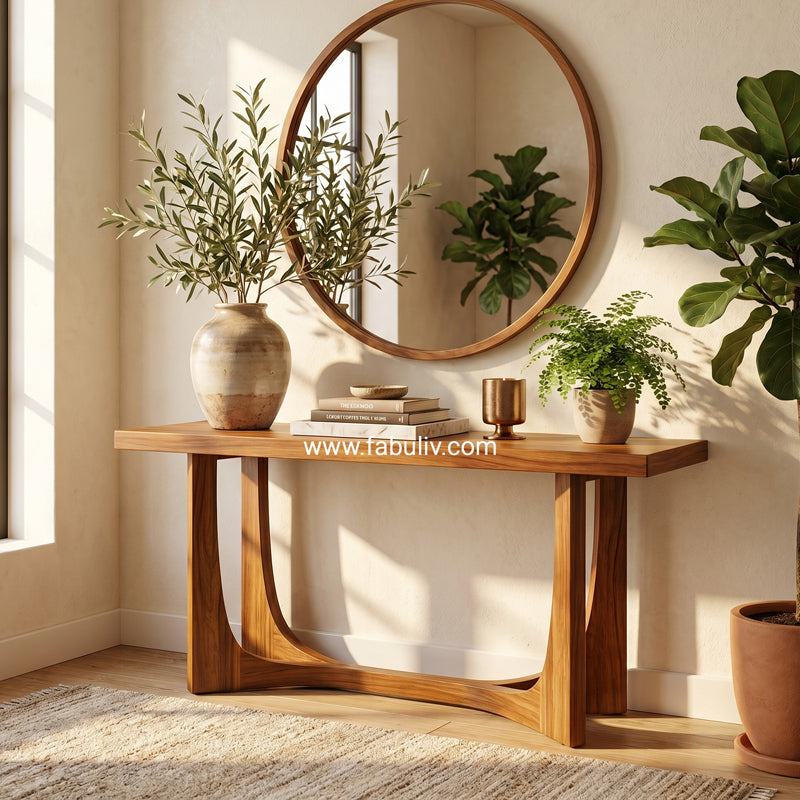 Aurello Console Table in Teak Colour
