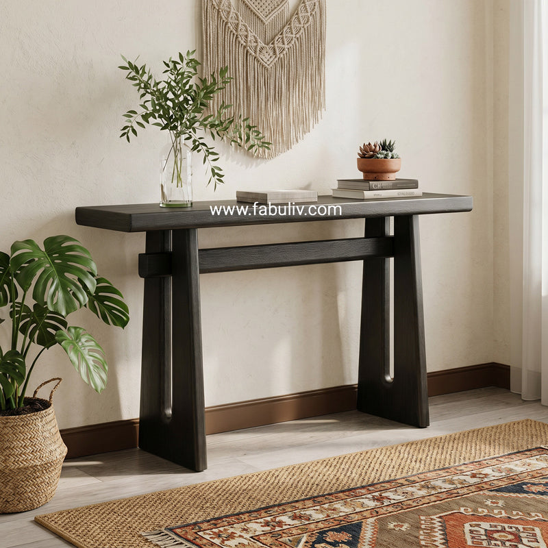 Aurevia Black Colsole Table in Mango Wood