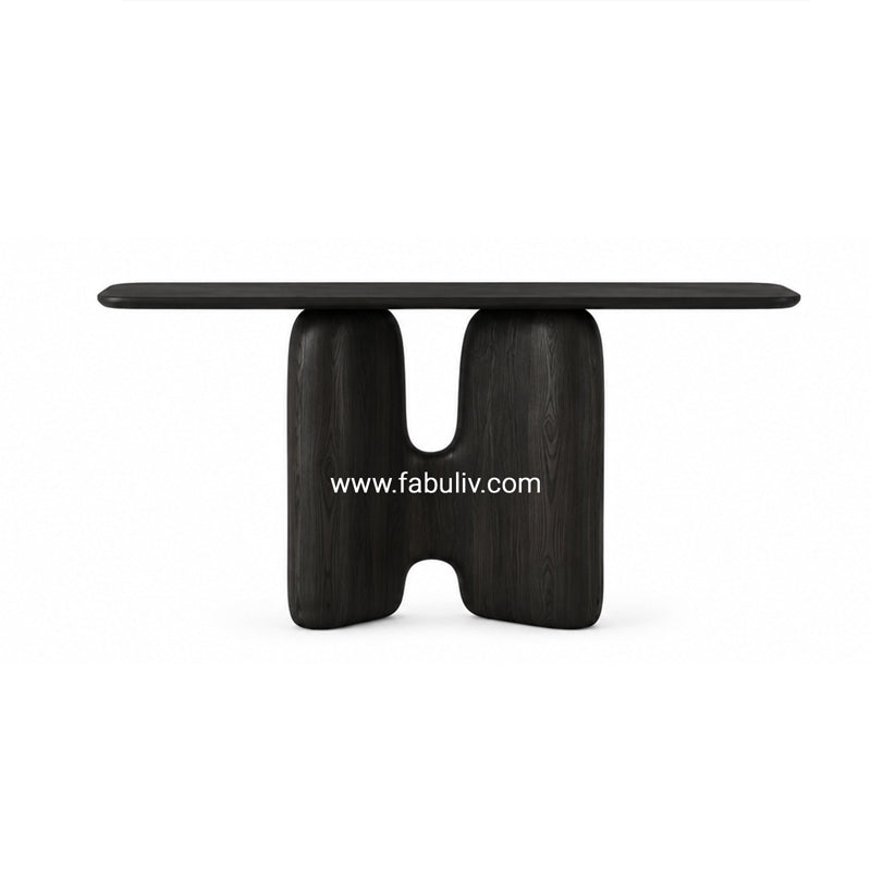 Arvelle Black Console Table in Black Colour