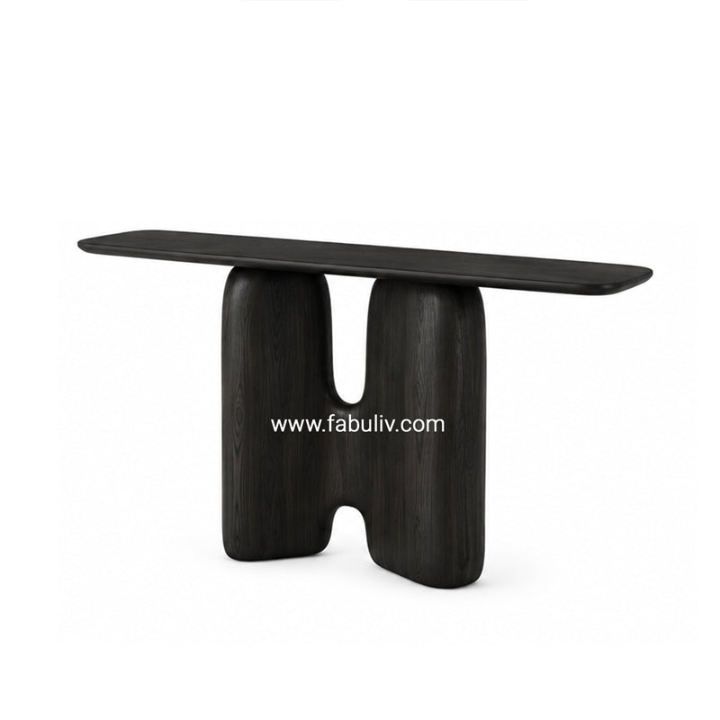 Arvelle Black Console Table in Black Colour