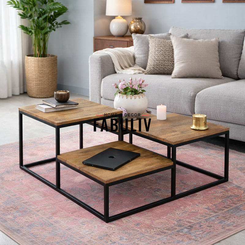Nova Iron and Wood Coffee Table