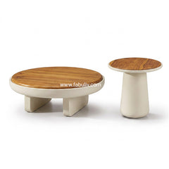 Belloro Coffee Table in Teak & Oyster White Colour