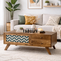 Cheveron Blue Coffee Table in 2 Sizes