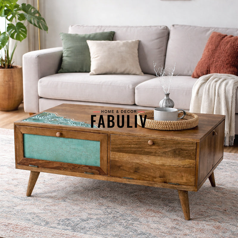 Grapy Green Wooden Coffee table Large