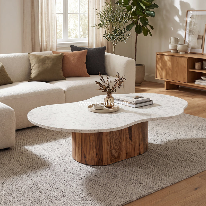 Mosaico Marble & Sheesham Wood Centre Table