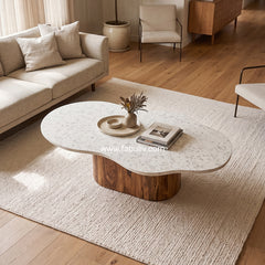 Mosaico Marble & Sheesham Wood Centre Table