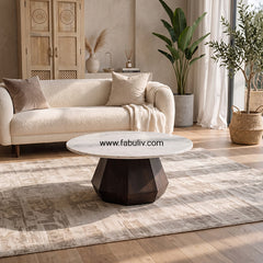 Legnaro Round Coffee Table with Marble