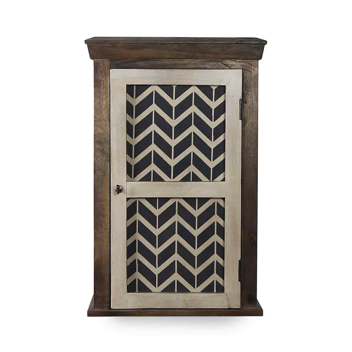 Alba Solid Wood Vintage Hand Painted Wall Shelf