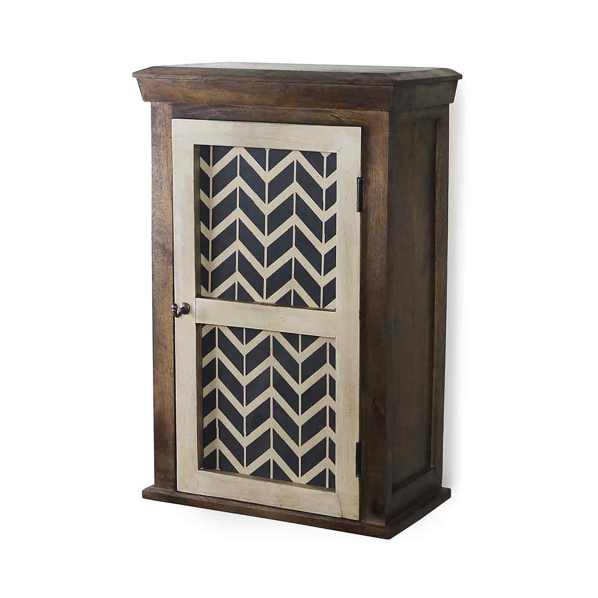 Alba Solid Wood Vintage Hand Painted Wall Shelf
