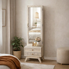 Dravidian Hand Carved Solid Wood Dressing Table