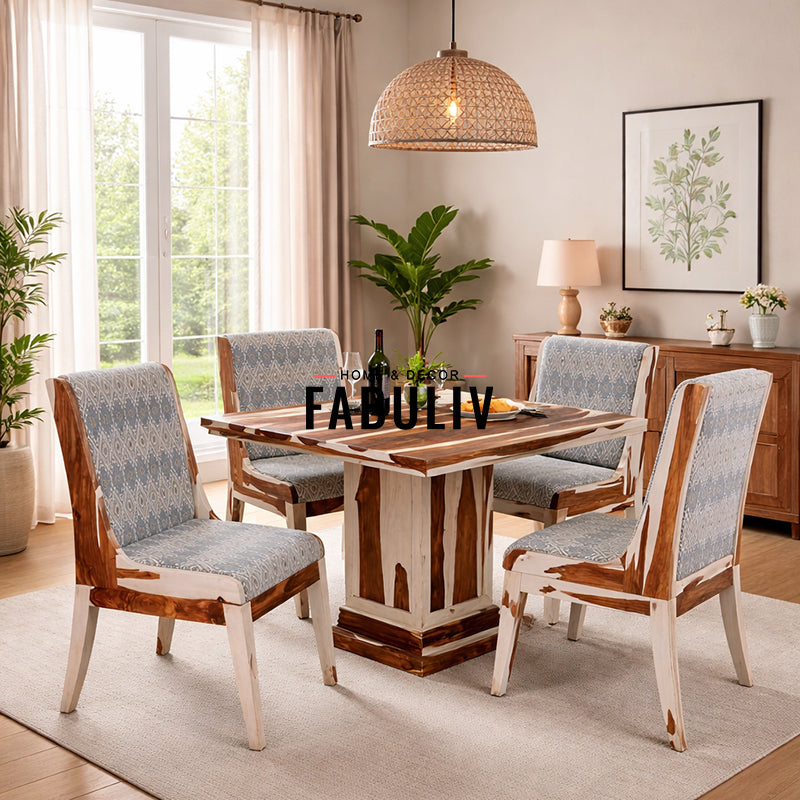 Callisto Solid Wood Four Seater Dining Set
