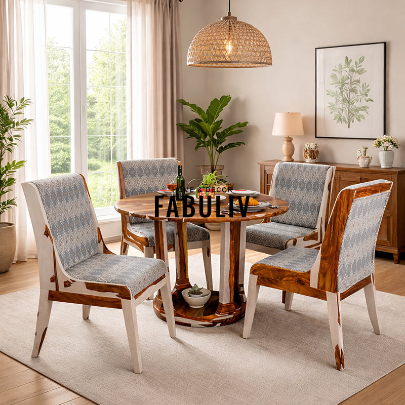 Cosimo Solid Wood Four Seater Dining Set
