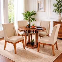 Efisio Solid Wood Four Seater Dining Set